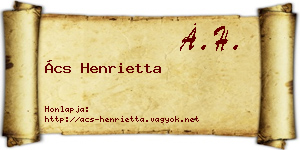 Ács Henrietta névjegykártya